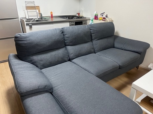 【新規問い合わせ不可】【引き取り者様決定】ニトリ　カウチソファ　3人掛け　布
