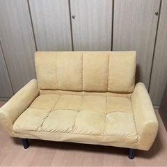 2人掛けソファー  黄色オレンジ色