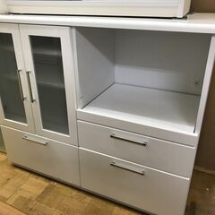 【FU916】★レンジ台  ホワイト コンパクト おしゃれ キッチン家具 収納家具 クリーニング済 堺市 深井 【ジャングルジャングル深井店】