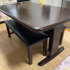 値下げしました⭐︎ダイニングテーブルセット 4〜6人がけ　ベンチタイプの画像