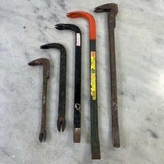バール 釘抜き 5点まとめて 250〜460mm混在 キズサビ汚れ有り