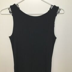 新品　タグ付き　Angouleme アングレーム タンクトップ　ブラック　黒　レース　Mサイズ　の画像