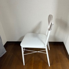 椅子イス一脚  お洒落◎木目調×ホワイトの画像
