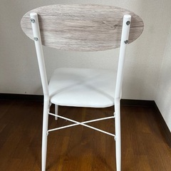 椅子イス一脚  お洒落◎木目調×ホワイトの画像