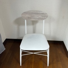 椅子イス一脚  お洒落◎木目調×ホワイト