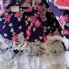 新品未使用 子供用  ゆかた 浴衣ドレス 祭り 花火大会 子供 幼児 100サイズ　西松屋  新品タグ付き　在庫2点 の画像