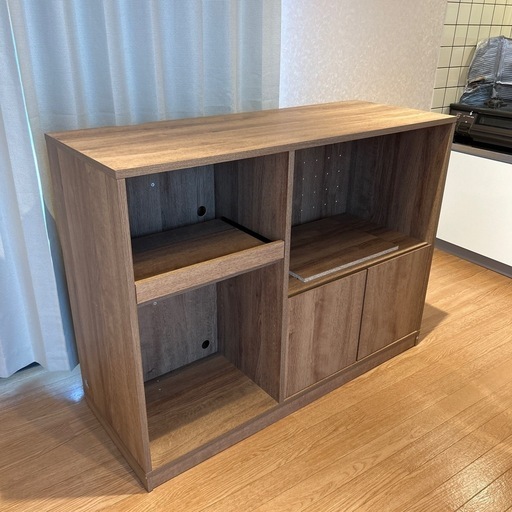 LOWYAキッチンカウンター レンジ台 スライド収納付き