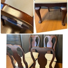 大塚家具ダイニングテーブルセット　天然木の画像