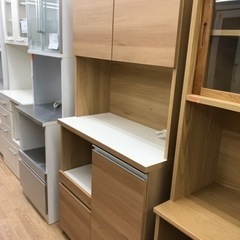 ★ジモティ割あり★ 土井インテリア 食器棚 ナチュラルH180.5×W90×D45 クリーニング済み KJ5883