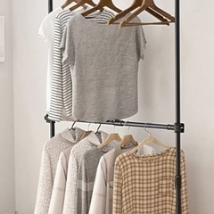 ハンガーラック　突っ張り2段　の画像