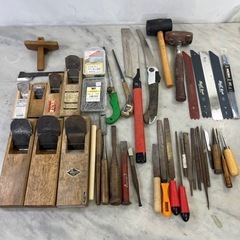 【売約済】大工道具 まとめて カンナ ノミ キリ ノコギリ ヤス...