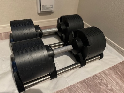 【中古】可変式ダンベル(Flexbell/フレックスベル)2個・トレーニングベンチセット