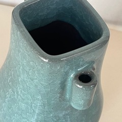 【美品】たち吉 九重青磁耳付　花瓶　壺　木箱入りの画像