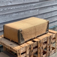 大きな柳行李 籠 バスケット 古道具　の画像