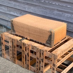 大きな柳行李 籠 バスケット 古道具　の画像