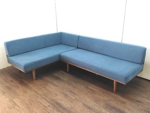 MOMO NATURAL　 L字型ソファ　ブルー