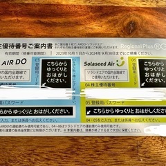 ソラシドエア、エアドゥ　株主優待券