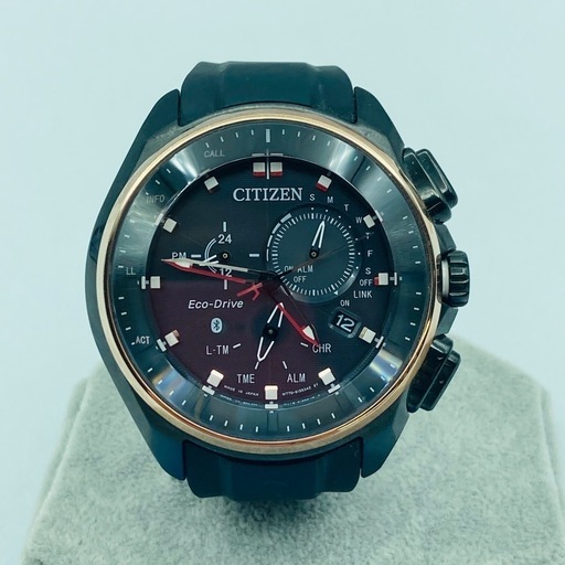 a0812601 CITIZEN シチズン W770 Bluetooth エコドライブ ブラック ピンクゴールド 腕時計 ソーラー 文字盤 レアカラー メンズ 中古品