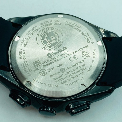 a0812601 CITIZEN シチズン W770 Bluetooth エコドライブ ブラック ピンクゴールド 腕時計 ソーラー 文