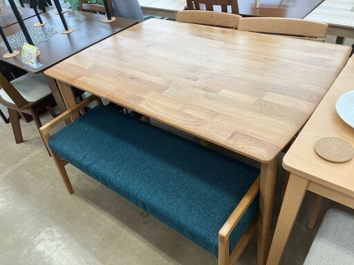 【値下げしました】NITORI ニトリ ダイニング4点セット アルナスW ベンチシートタイプ No.1335● ※現金、クレジット、スマホ決済対応※