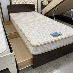 【愛品館 江戸川店 シングル】 France Bed（フランスベッド） 収納付き シングルベッド ID:153-019163-007