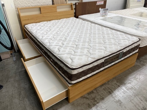 【愛品館 江戸川店 ダブル】 France Bed（フランスベッド） 収納付き ダブルベッド ID:153-019173-007