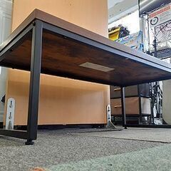 札幌【男前系 ローテーブル ステインシリーズ】幅98cm センターテーブル 座卓 インダストリアル ブルックリン ヴィンテージ風 北20条店の画像