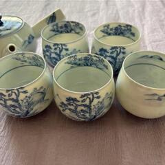 相撲軍配柄湯呑・急須セットの画像