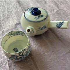 相撲軍配柄湯呑・急須セットの画像