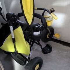 三輪車　3輪車　黄色　イエロー　日除けの画像