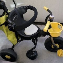 三輪車　3輪車　黄色　イエロー　日除けの画像