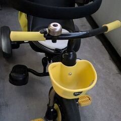 三輪車　3輪車　黄色　イエロー　日除けの画像