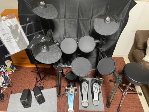 YAMAHA 電子ドラム DTX452K 譜面台 スピーカー キック 防音マット付き