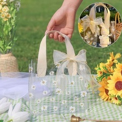 【新品】透明ビニールバッグ　ピンク　ベージュの画像