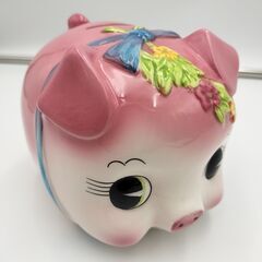 【自宅屋外引き取り限定】加藤工芸 豚の貯金箱 陶器