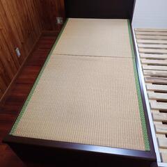 収納付き畳ベッド　ダークブラウン
