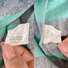 WAYR girl Mサイズ ボーダー ワンピース ミントグリーン グレー BEAMS系(x-girlやMILK FED)がお好きな方にもお薦め♡の画像