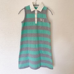 WAYR girl Mサイズ ボーダー ワンピース ミントグリー...
