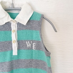 WAYR girl Mサイズ ボーダー ワンピース ミントグリーン グレー BEAMS系(x-girlやMILK FED)がお好きな方にもお薦め♡の画像