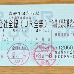 青春18きっぷ ２回分（8/18以降のお渡し）