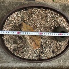 盆栽鉢　ミニつくばい　庭石　インテリアの画像
