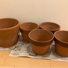 植木鉢　素焼き5点
