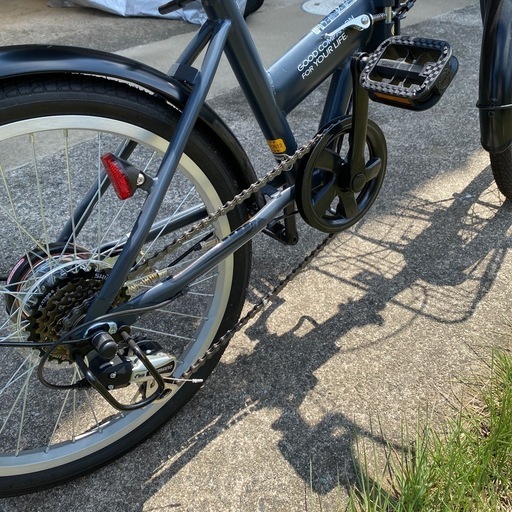 美品！折り畳み自転車　20インチ　変速･ライト･ カゴ ･カギ付き