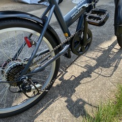 美品！折り畳み自転車　20インチ　変速･ライト･ カゴ ･カギ付きの画像