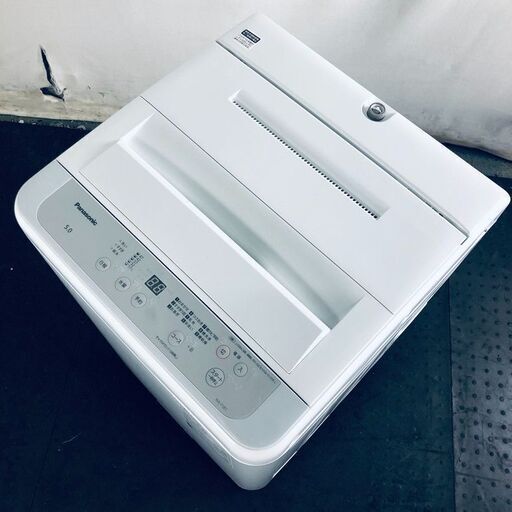 ID:sh30759 パナソニック Panasonic 洗濯機 一人暮らし 中古 2023年製 全自動洗濯機 5.0kg ホワイト 送風 乾燥機能付き NA-F5B1  【リユース品：状態B】【送料無料】【設置費用無料】