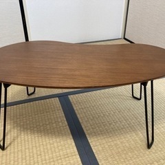 折りたたみローテーブル 豆型