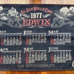 70s EDWIN デニム カレンダー 1977年 上半期 ミニラグ 