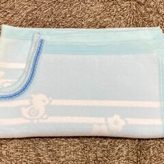 mikiHOUSE　ミキハウス　ベビー毛布　ブルーの画像