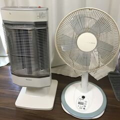 セラミックヒータ、扇風機セット