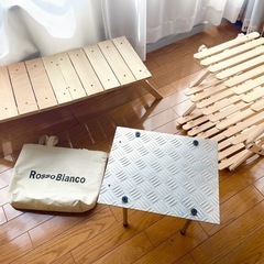 キャンプ用品　テーブル・ラック・焚き火台３セット